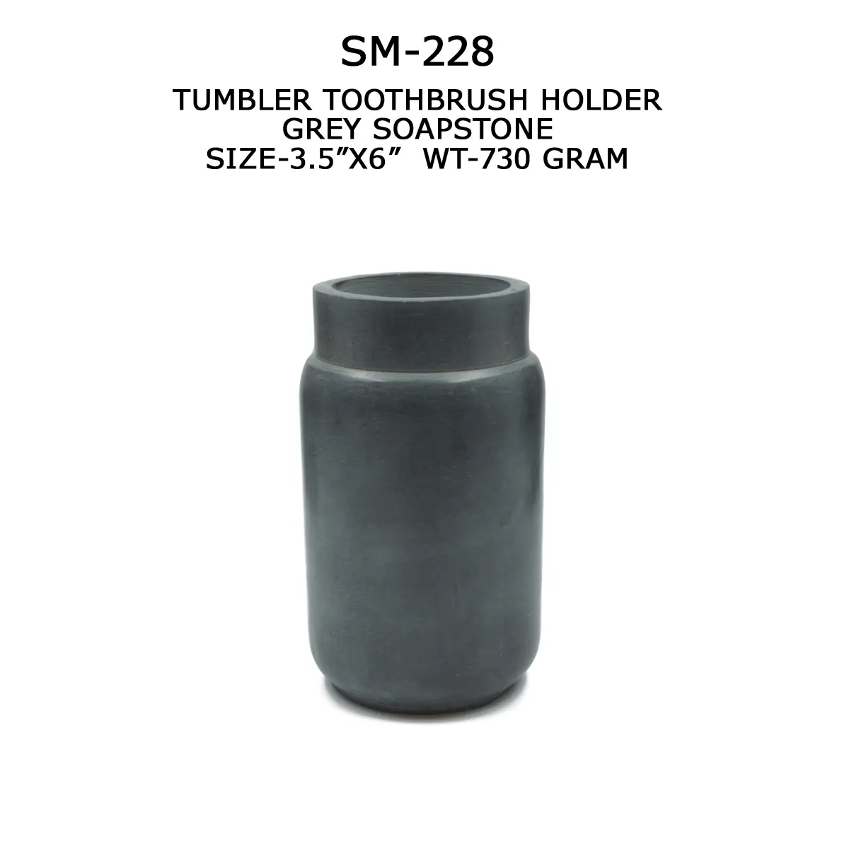 TUMBLER TOOTHBRUSH HOLDER GREY SOAPSTONE